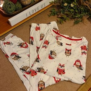 Secret Treasures Christmas Owl Pajama Set